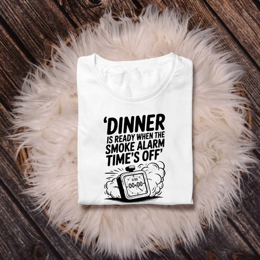 Dinner is ready white