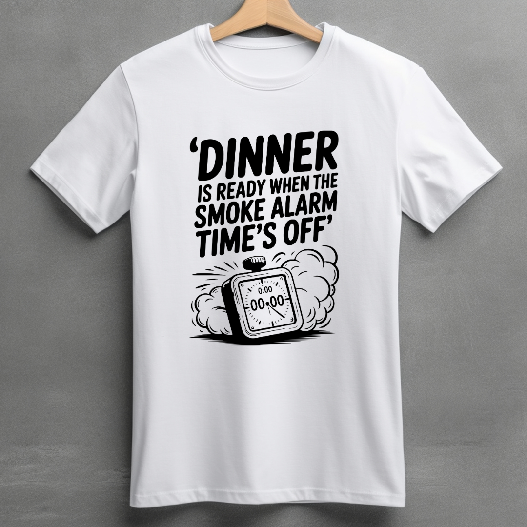 Dinner is ready white
