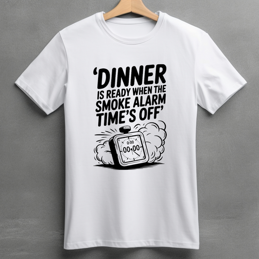 Dinner is ready white